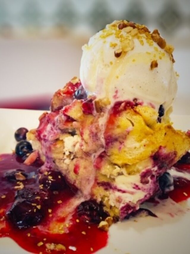 Blueberry Cream Cheese Bread Pudding The Tasty Travelers™