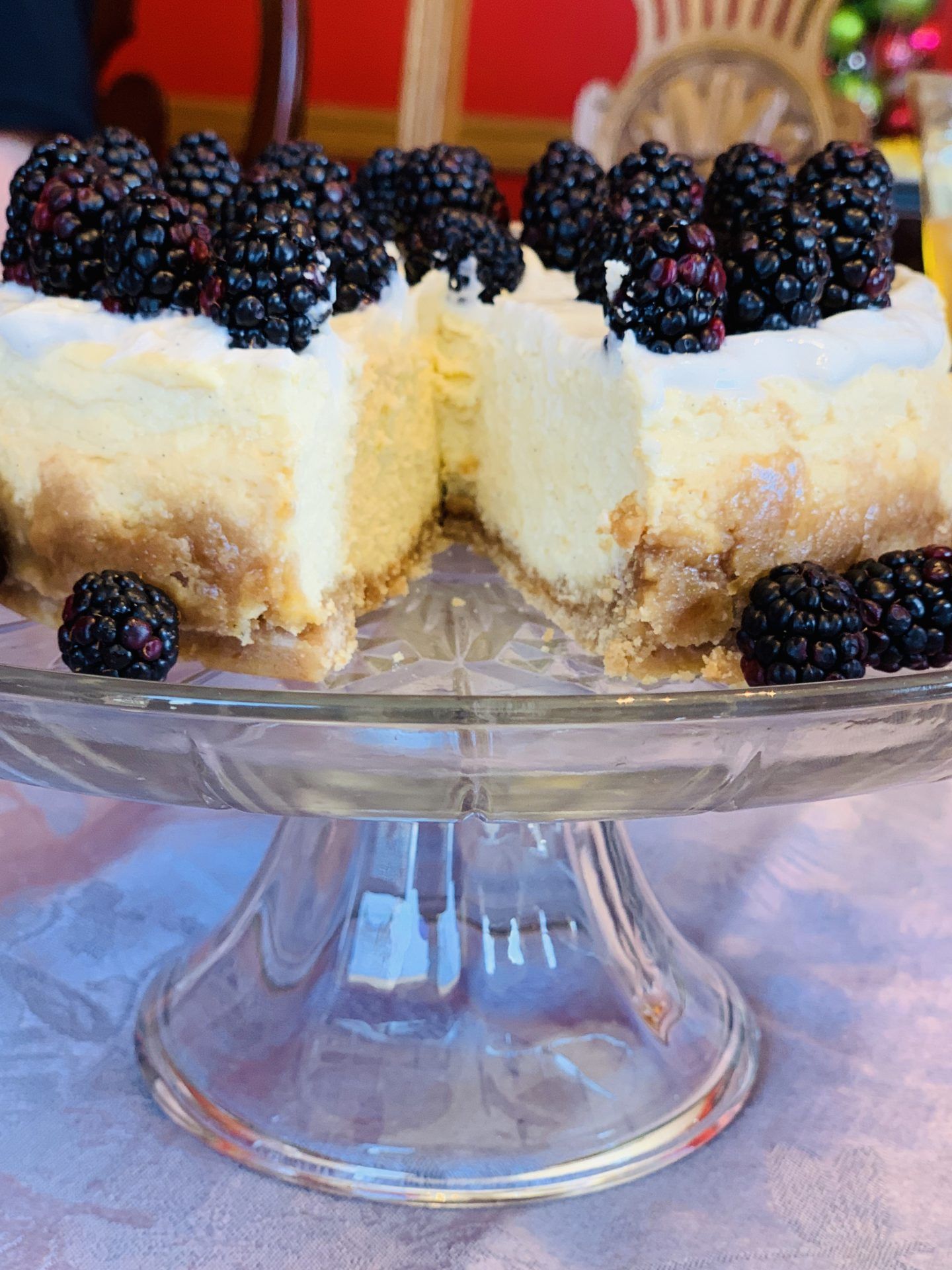Vanilla Bean Cheesecake with Sour Cream ToppingNinja Foodi Recipe
