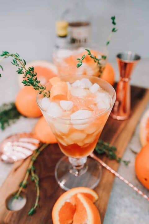 Not Your Father's Old Fashioned, cocktails, drinks, orange, grapefruit, bourbon, bitters, thyme, simple syrup, Father's Day, drinks