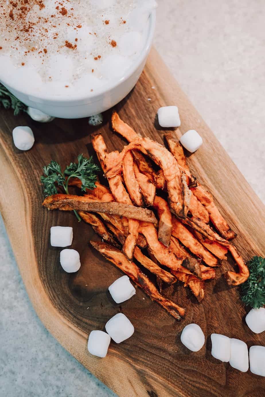 Ninja Foodi sweet potato fries, instant pot sweet potato fries, sweet potato fries, air fryer sweet potato fries, Ninja Foodi sweet potato, Ninja Foodi potato, sweet potato, side dish, potato, marshmallow, instant pot sweet potato, instant pot potato, Ninja Foodi recipe, Ninja Foodi side dish, instant pot side dish