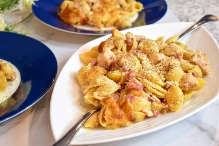 chicken cordon bleu pasta, chicken, chicken cordon blue, ham, pasta, instant pot chicken, instant pot pasta, ninja foodi chicken, ninja foodi pasta, one pot meal, ham