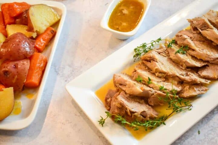 pork tenderloin, pork, ninja foodi pork, instant pot pork, carrots, potatoes