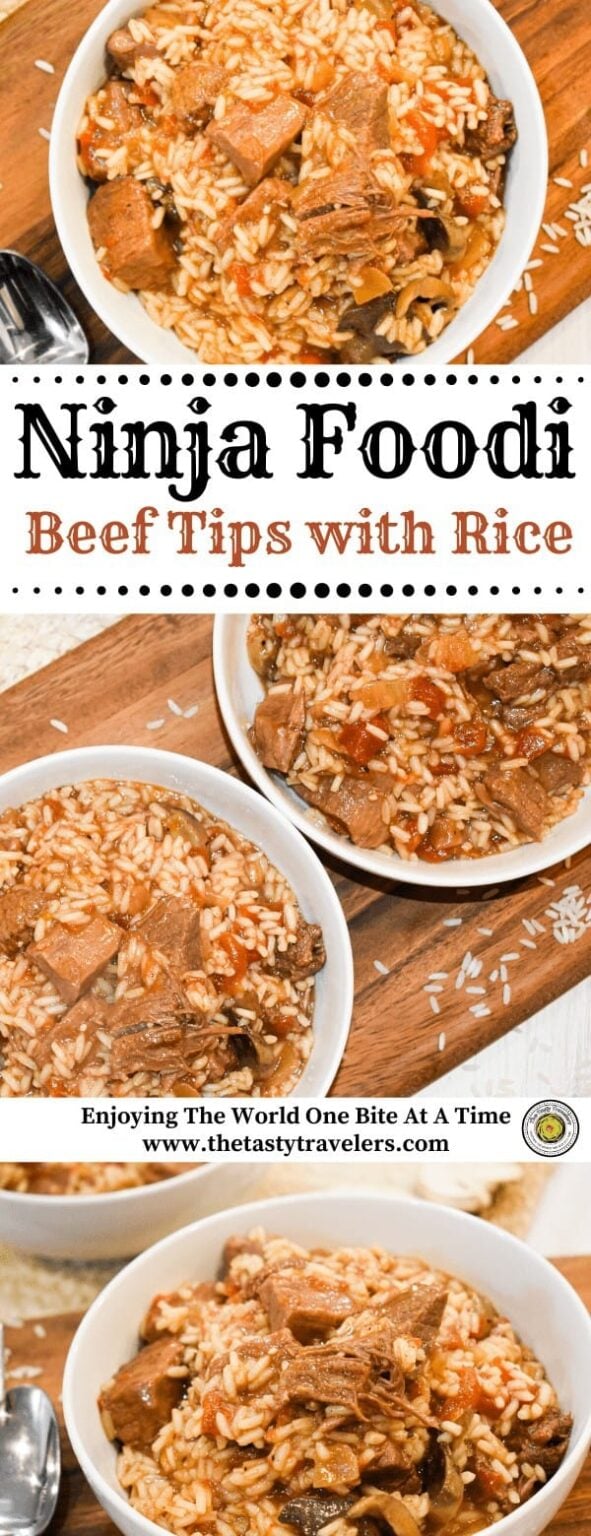 Ninja Foodi Beef Tips with Rice The Tasty Travelers