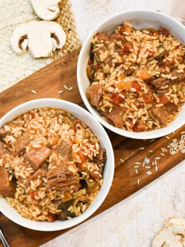 Ninja Foodi Beef Tips with Rice The Tasty Travelers™