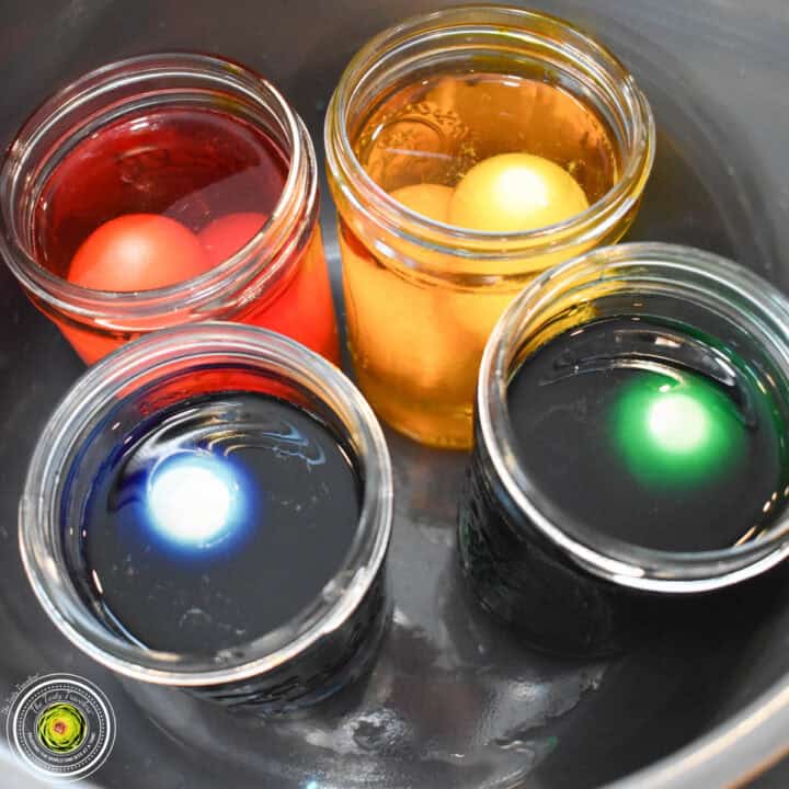 Instant Pot Easter Eggs in jars in Instant Pot