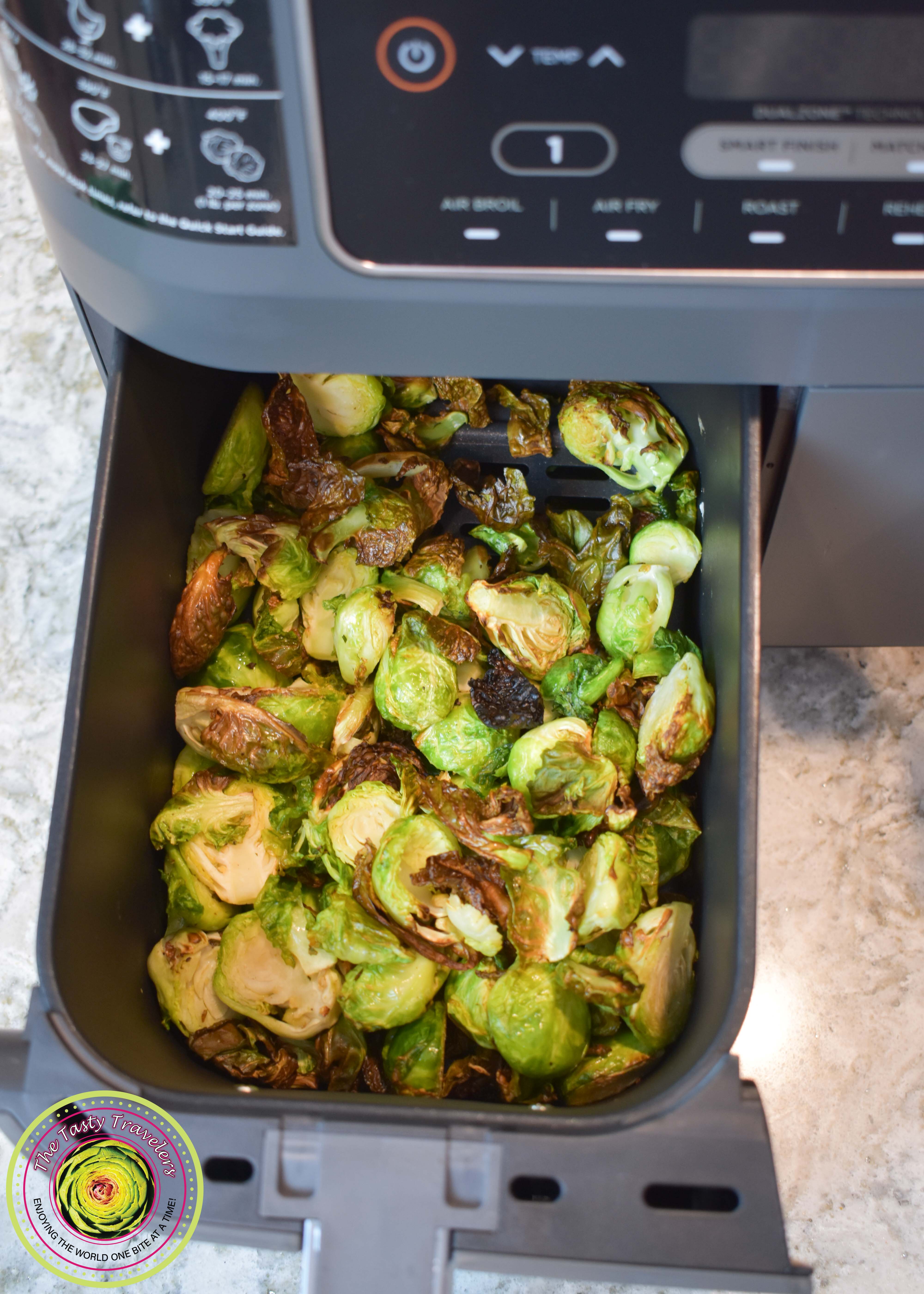 Ninja Foodi Praline Pecan Brussels Sprouts The Tasty Travelers