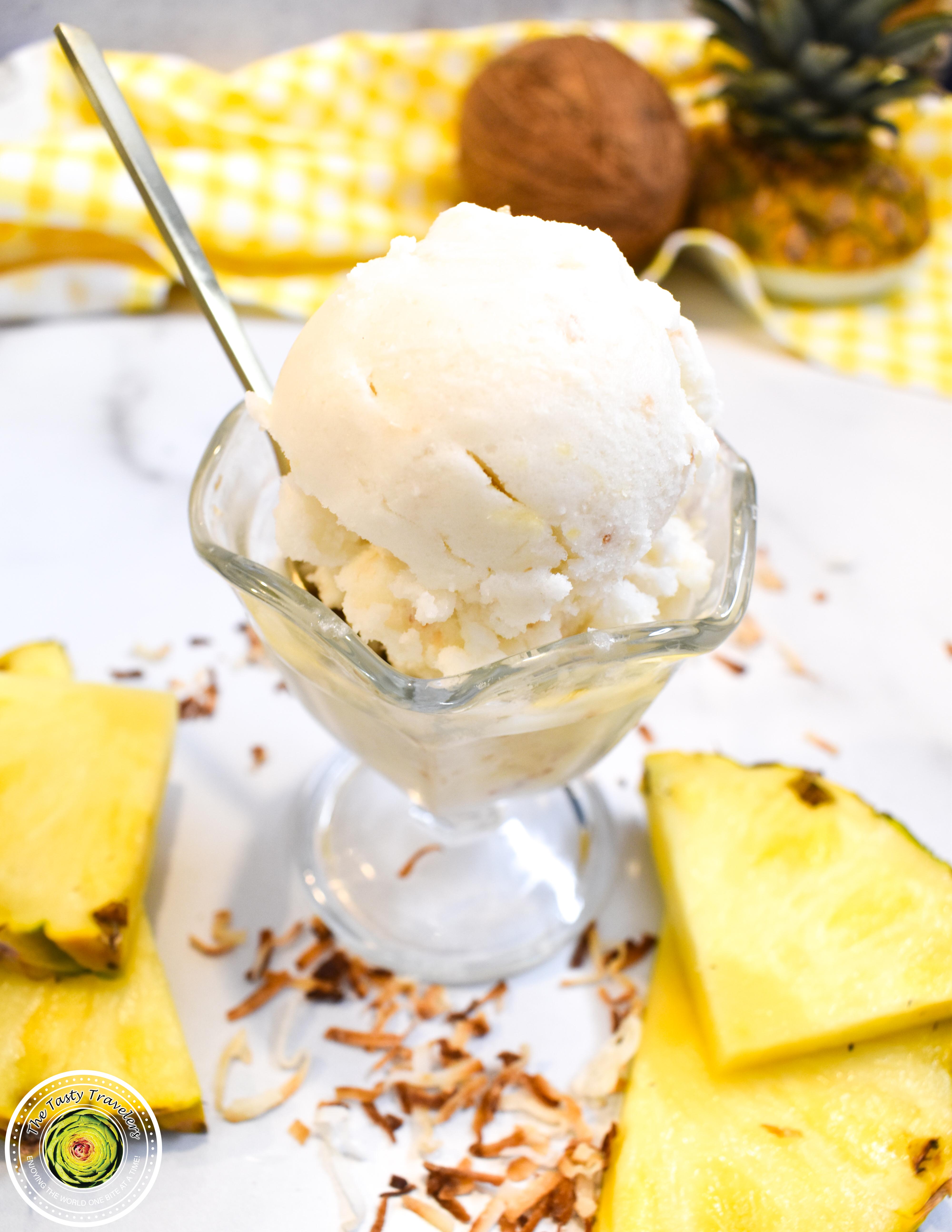 Ninja Creami Pina Colada Lite Ice Cream The Tasty Travelers