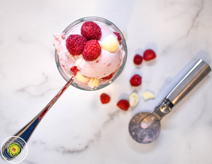 Raspberry White Chocolate Ice Cream