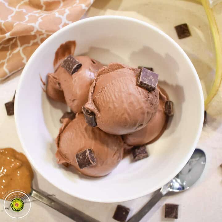 Ninja Creami Chocolate Peanut Butter Banana Ice Cream Featured Image
