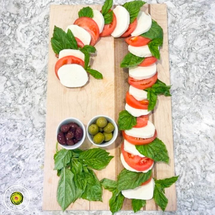 Caprese Candy Cane Board