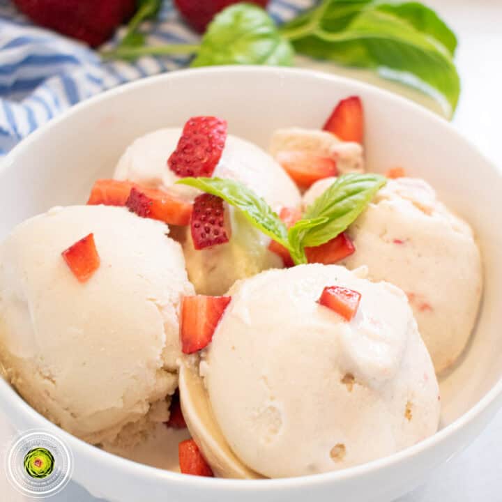 Strawberry Basil Goat Cheese Protein Ice Cream featured image