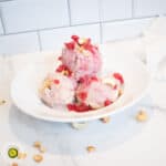 Baseball Nut Protein Ice Cream in a bowl close up