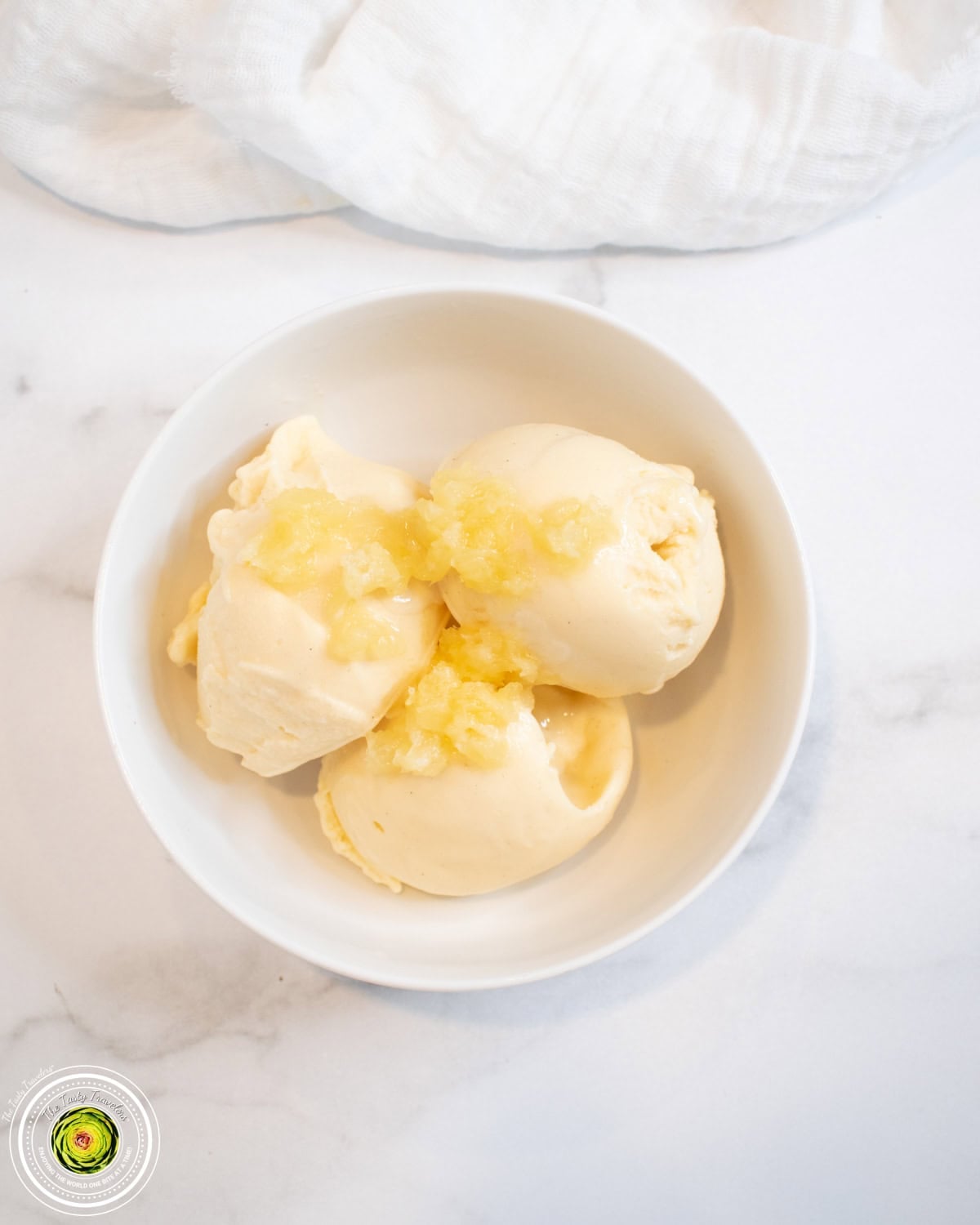 Ninja Creami Pineapple Dole Whip Protein Ice Cream in a pint container