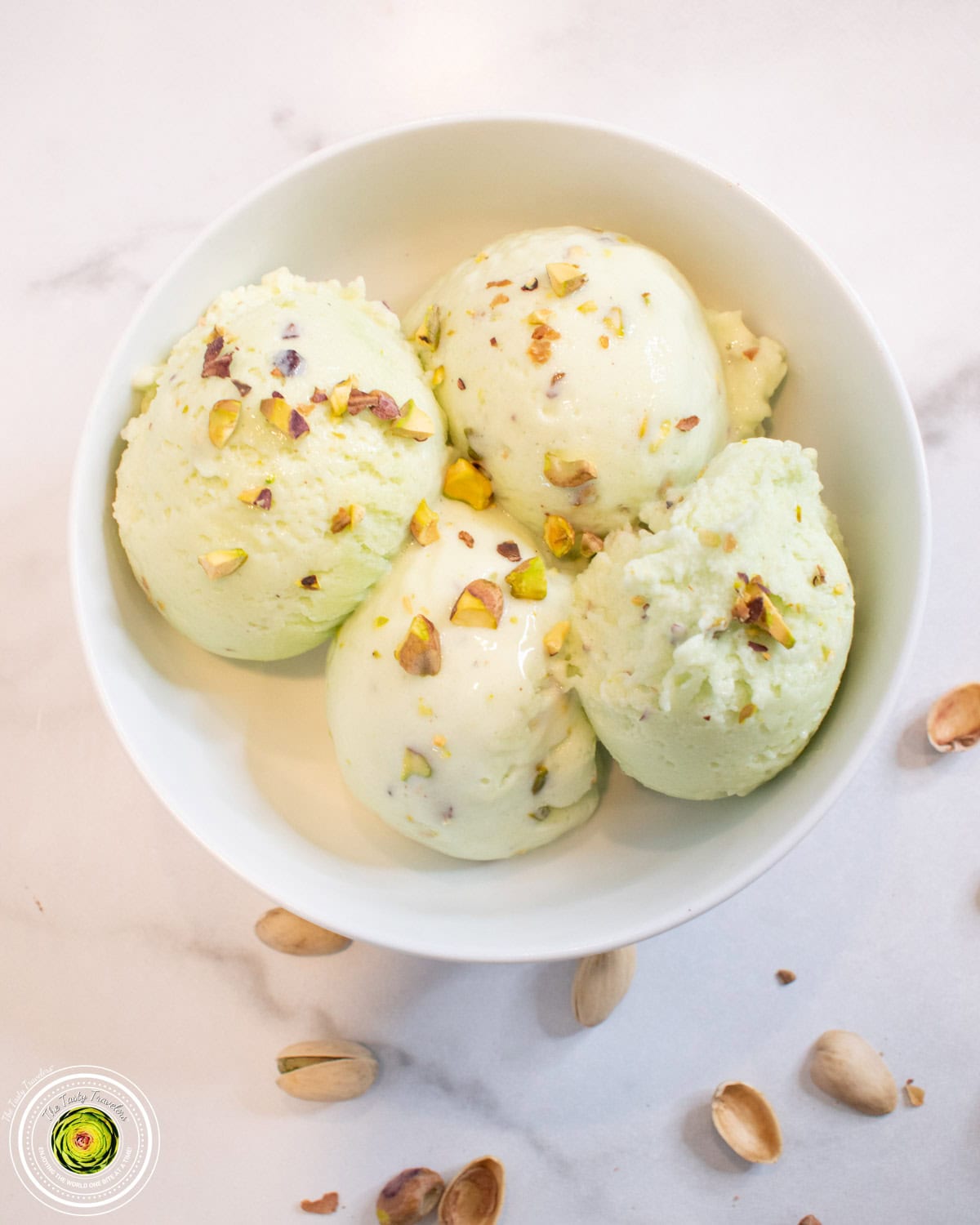 Pistachio Protein Ice Cream in a bowl