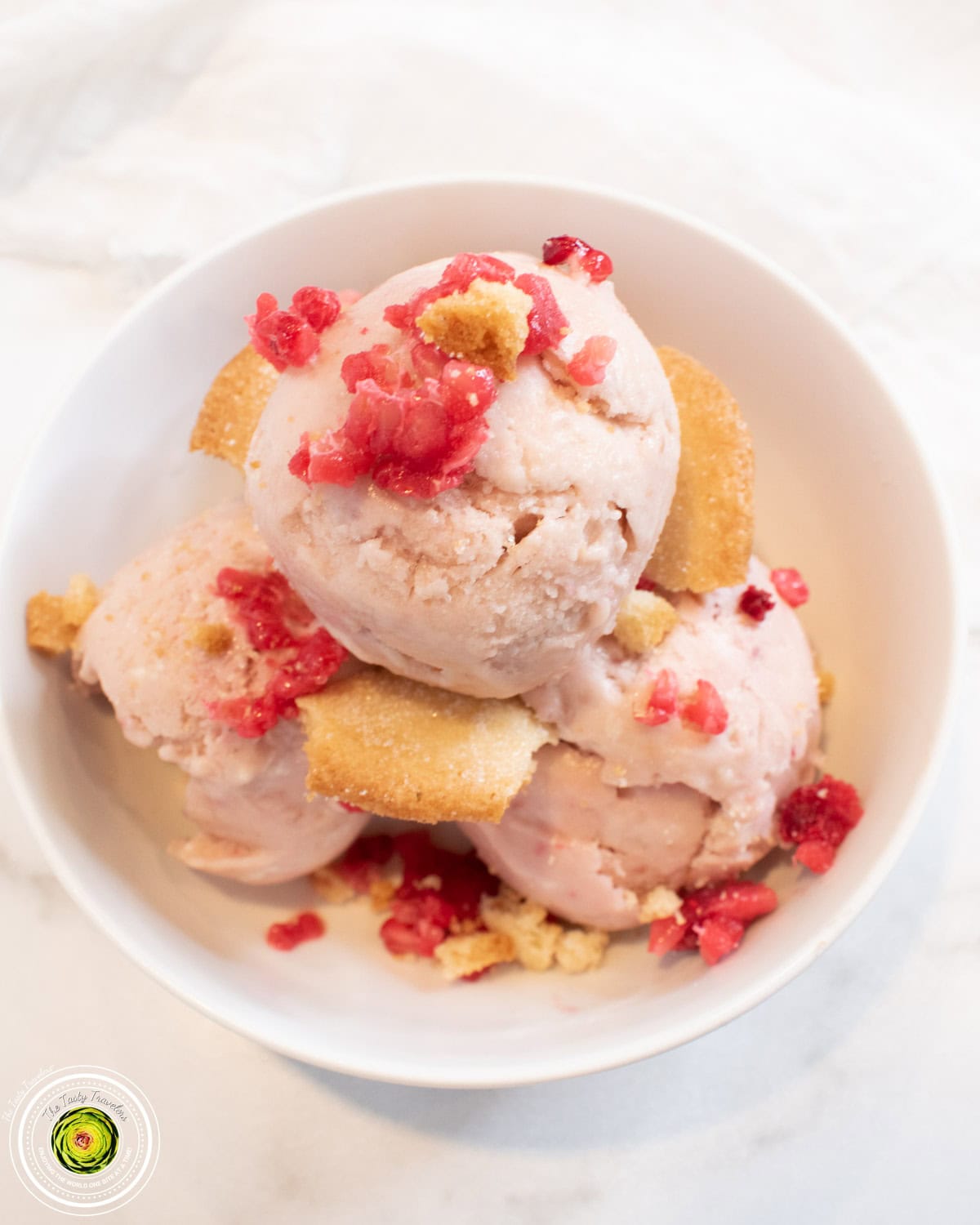 Ninja Creami Raspberry Sugar Cookie Protein Ice Cream in pint container