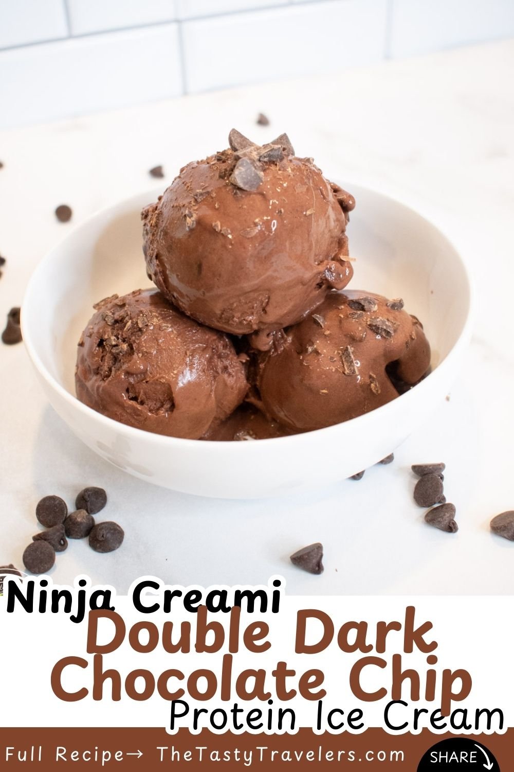 Ninja Creami Double Dark Chocolate Chip Protein Ice Cream Pinterest