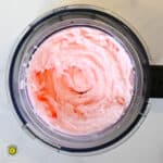 Creami White Chocolate Peppermint Low Calorie Ice Cream in a food processor bowl.