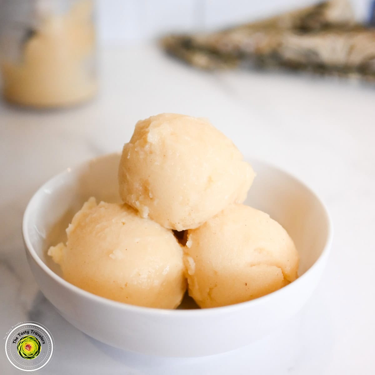 Ninja Creami Caramel Apple Sorbet-Low Calorie - The Tasty Travelers