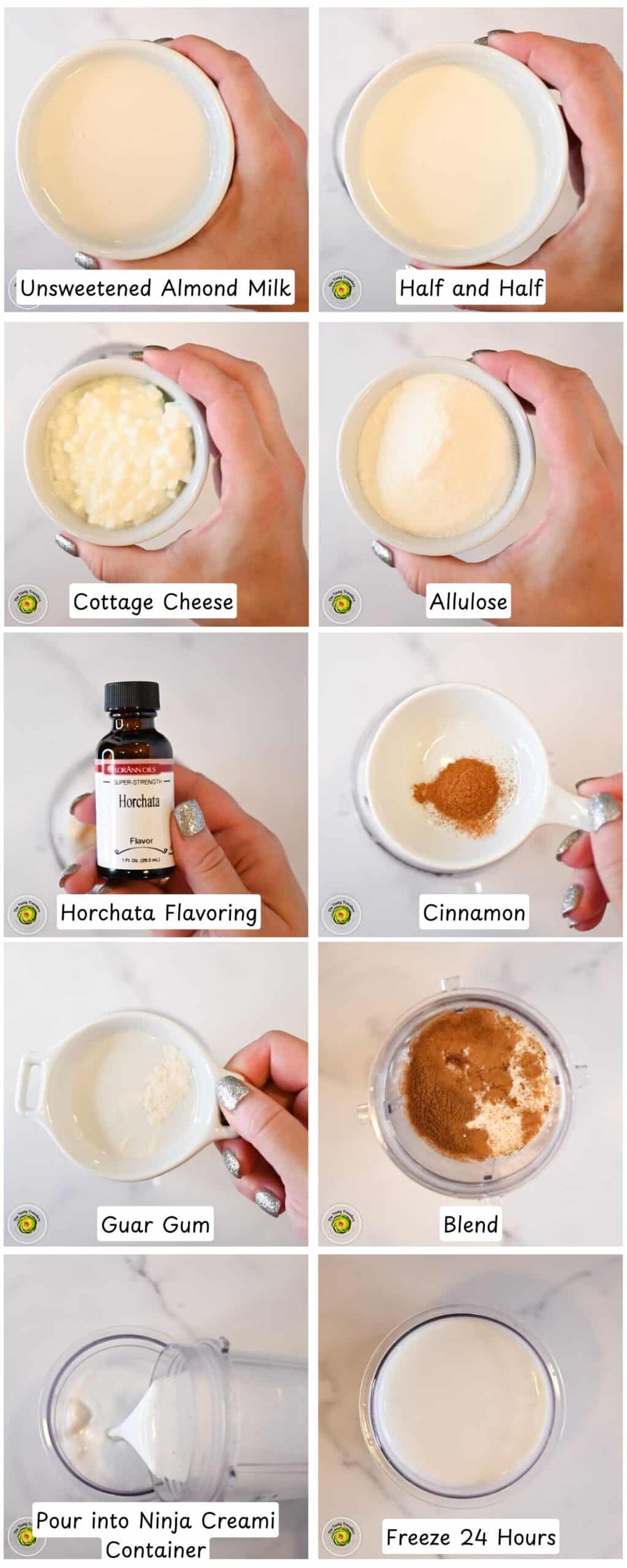 Ninja Creami Low Calorie Horchata Ice Cream make the ice cream