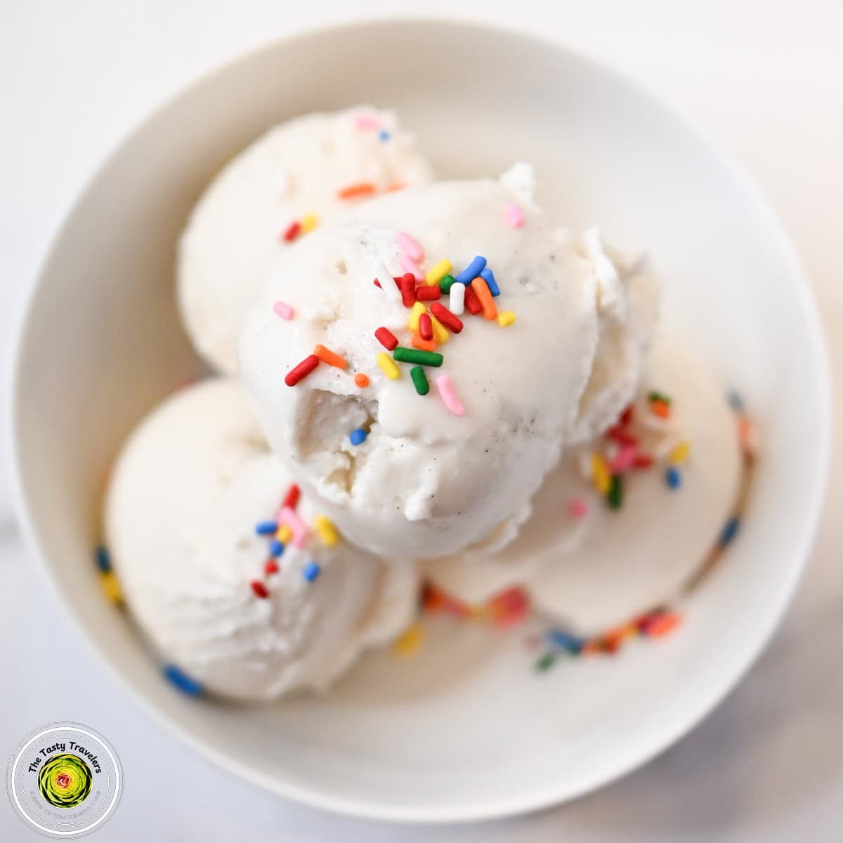 Ninja Creami Low Calorie Vanilla Frozen Yogurt - The Tasty Travelers