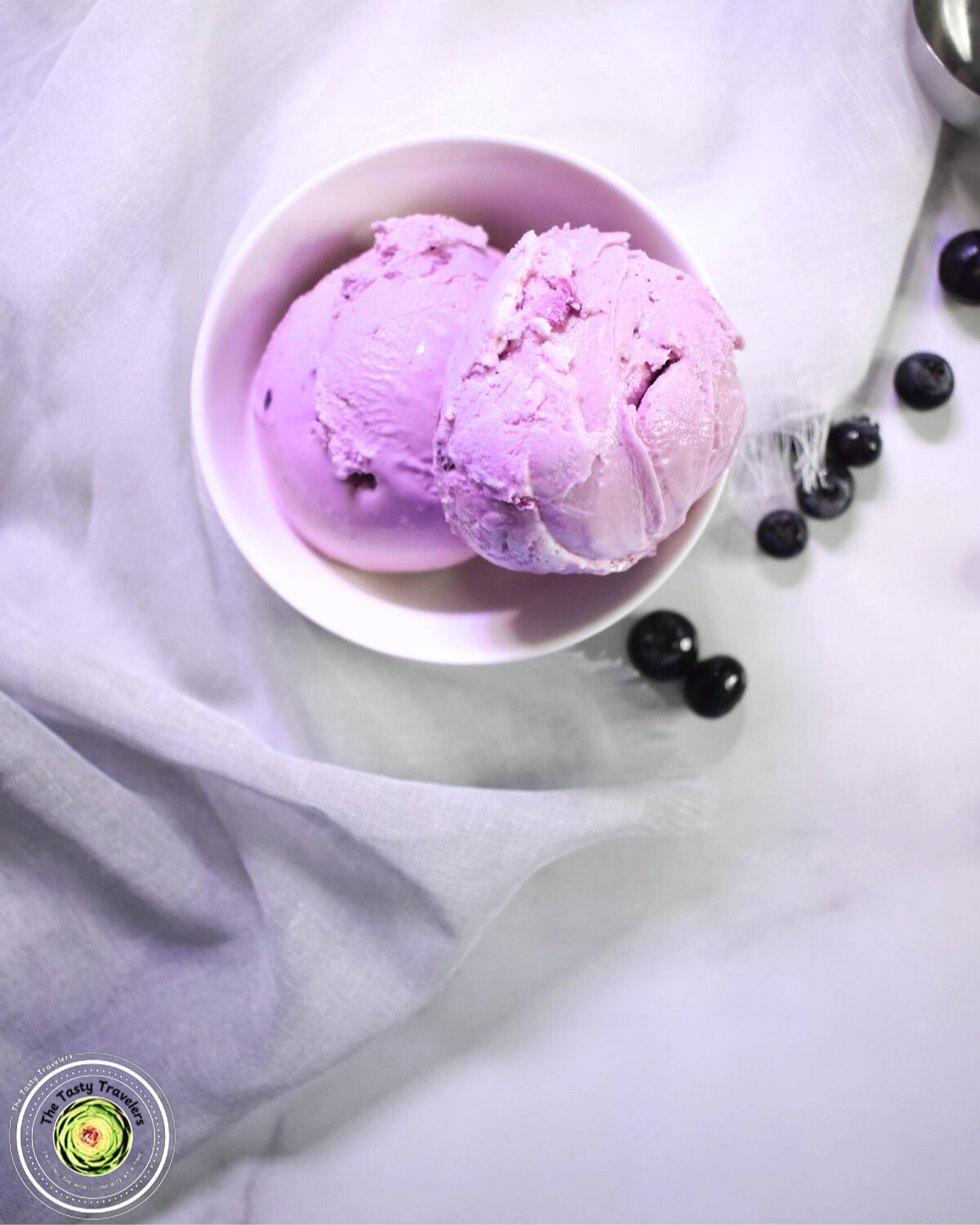 Ninja Creami Blueberry and Vanilla Bean Frozen Yogurt