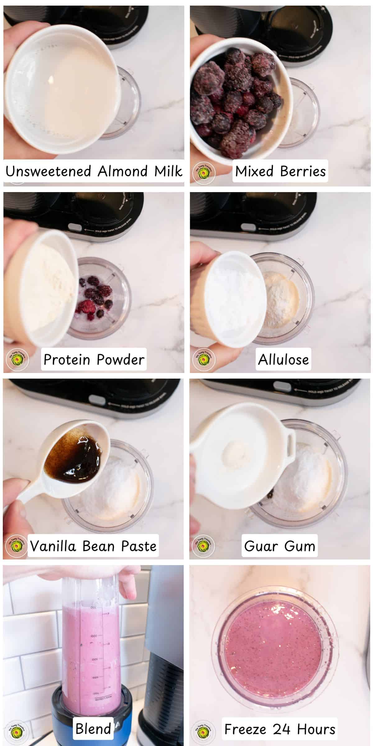 Ninja Creami Berry Blast Protein Ice Cream Make the Base Recipe