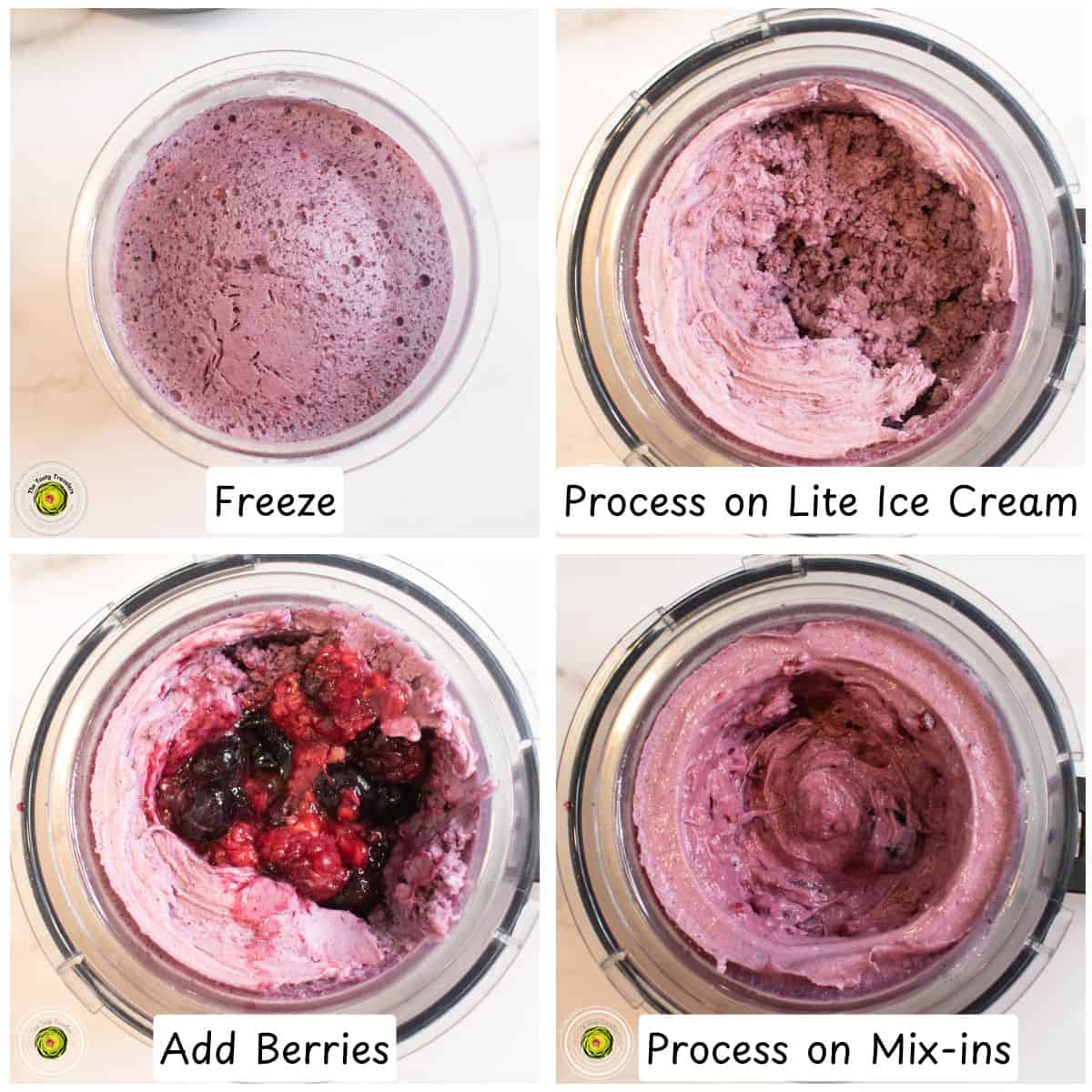 Ninja Creami Berry Blast Protein Ice Cream Process