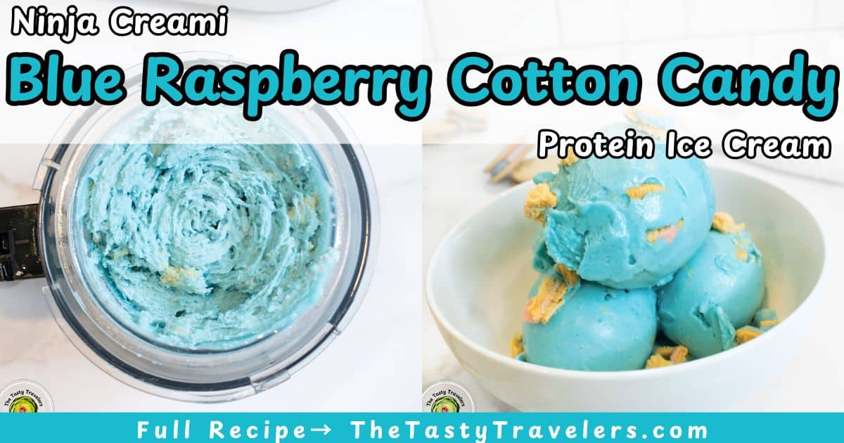 Ninja Creami Blue Raspberry Cotton Candy Protein Ice Cream - The Tasty ...