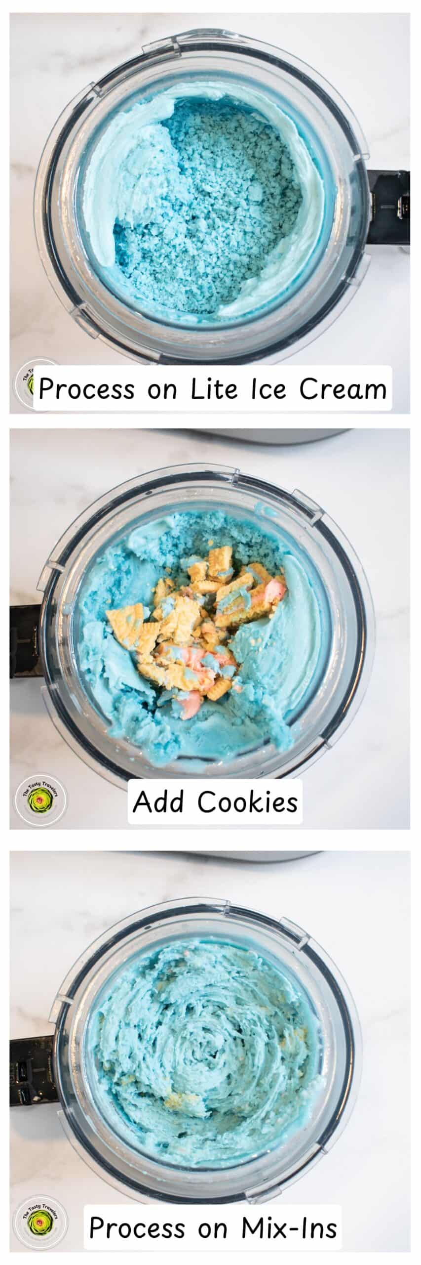 Ninja Creami Blue Raspberry Cotton Candy Protein Ice Cream Process