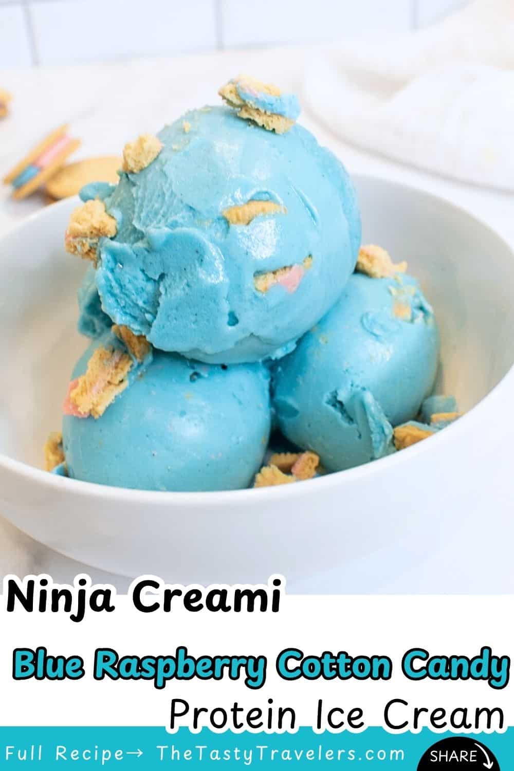 Ninja Creami Blue Raspberry Cotton Candy Protein Ice Cream