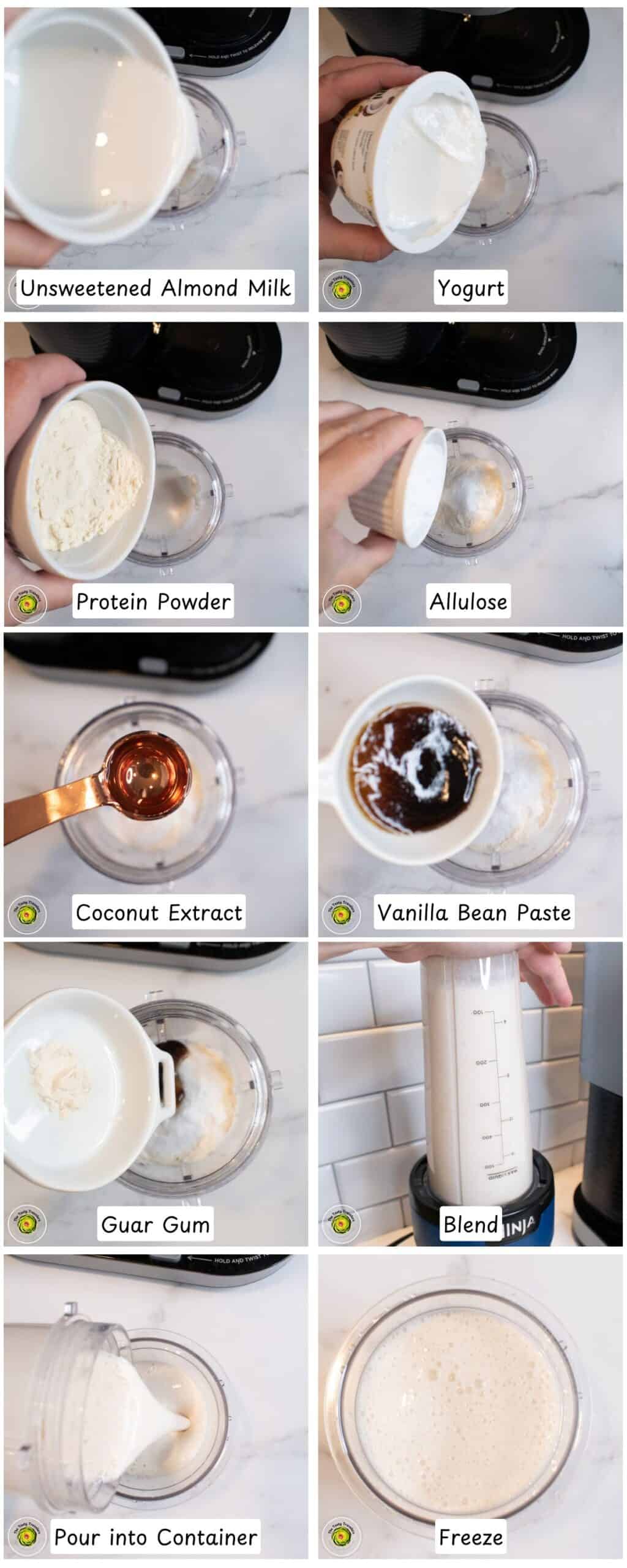 Ninja Creami Coconut Cream Pie Protein Frozen Yogurt Make the Base Recipe