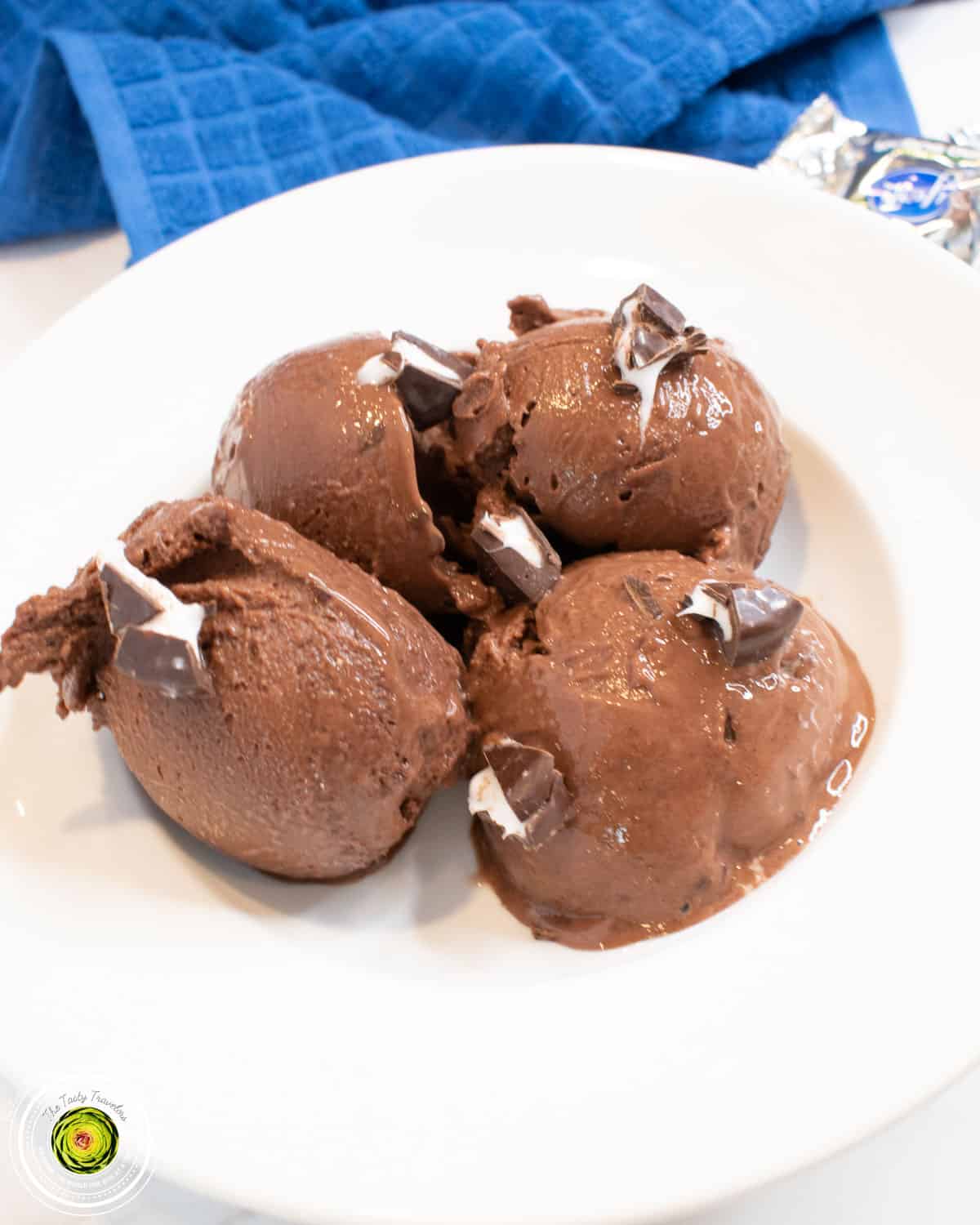 Ninja Creami York Peppermint Patty Protein Ice Cream with chopped York peppermint patty mix-ins