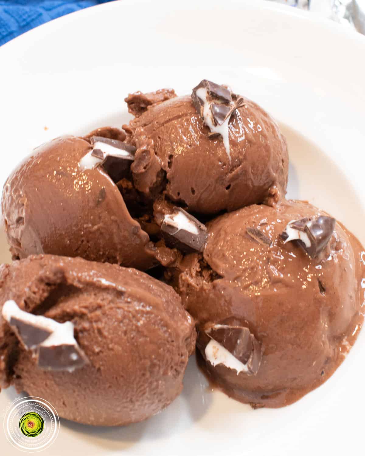 Ninja Creami York Peppermint Patty Protein Ice Cream ingredients including vanilla bean paste peppermint extract and dark cocoa powder