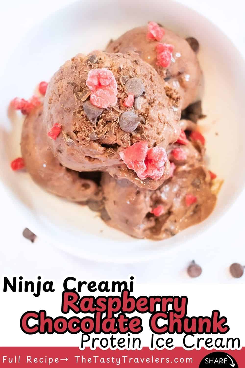 Ninja Creami Raspberry Chocolate Chunk Protein Ice Cream