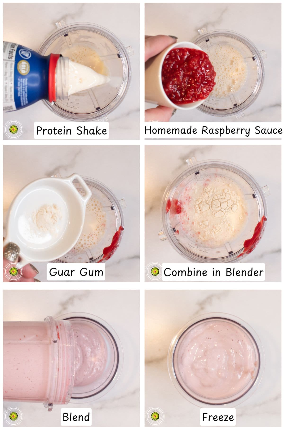 Making the Ninja Creami Raspberry Sugar Cookie Protein Ice Cream mixture