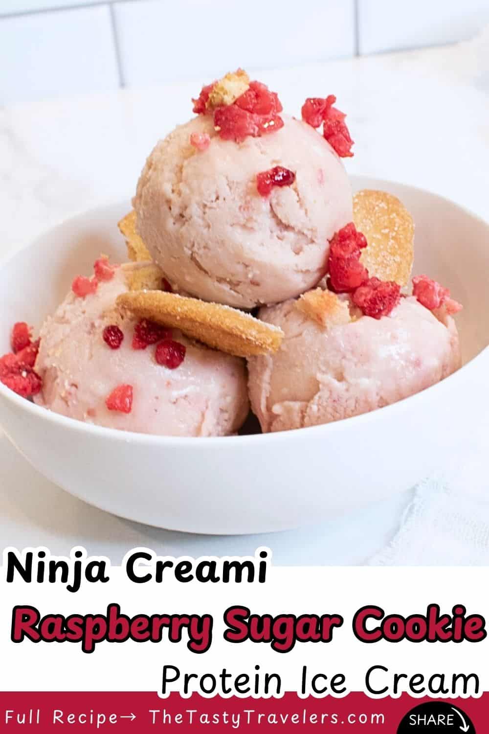 Ninja Creami Raspberry Sugar Cookie Protein Ice Cream
