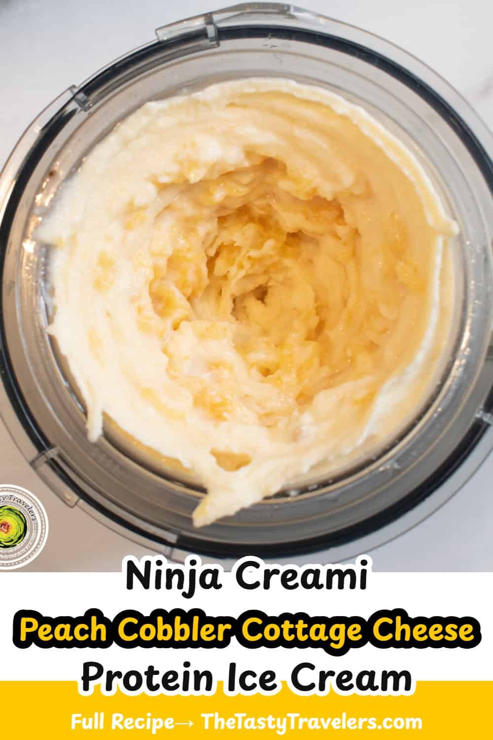 Ninja Creami Peach Cobbler Cottage Cheese Protein Ice Cream