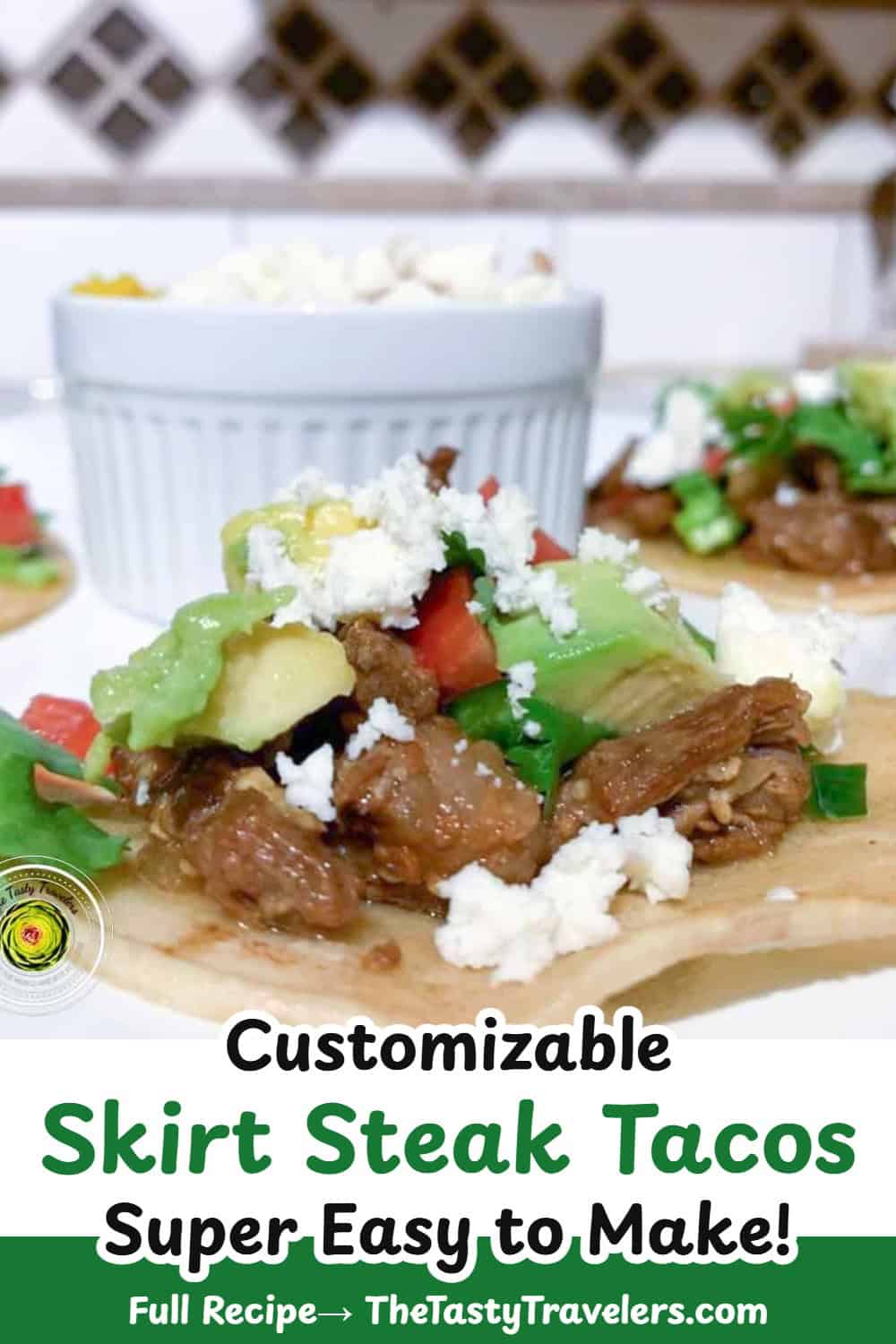 Delicious customizable skirt steak tacos with fresh toppings, perfect for easy homemade Mexican-insp.