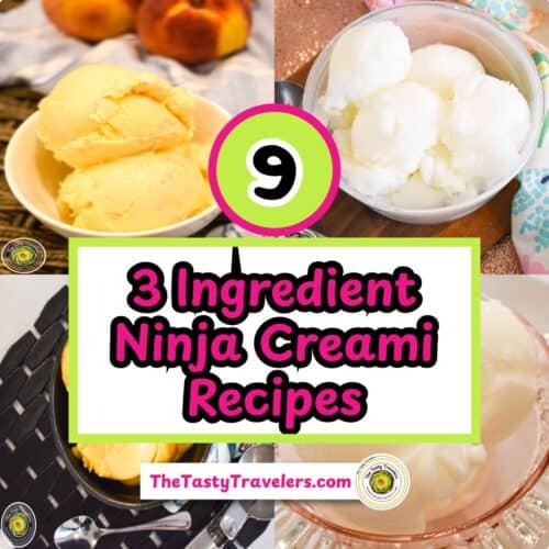 Three-ingredient Ninja Creami recipes with ice cream and frozen fruit.