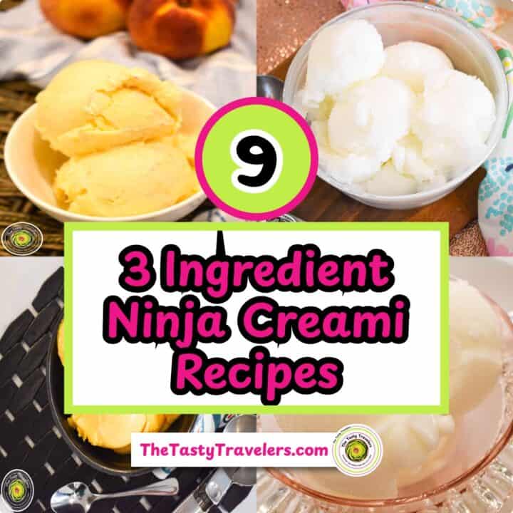 Three-ingredient Ninja Creami recipes with ice cream and frozen fruit.