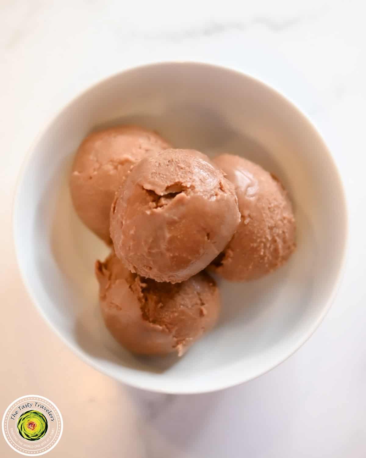 Ninja Creami low calorie chocolate hazelnut ice cream close up