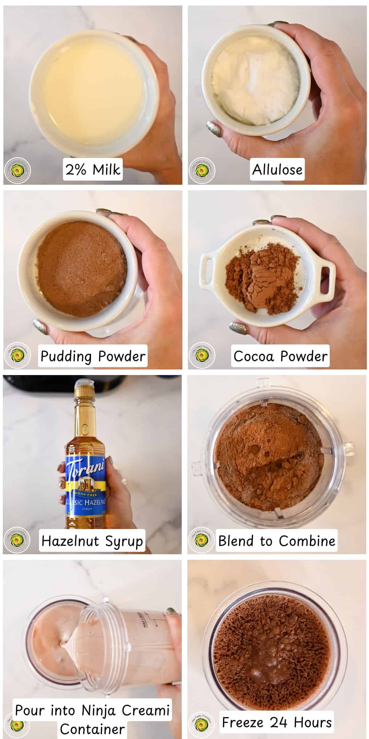 Making the ice cream base for Ninja Creami low calorie chocolate hazelnut ice cream