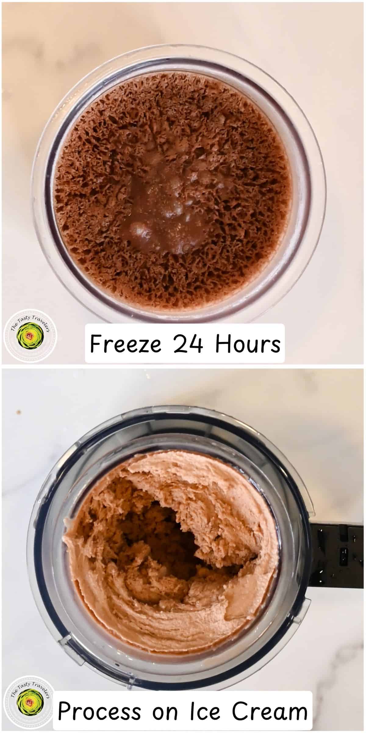 Processing Ninja Creami low calorie chocolate hazelnut ice cream