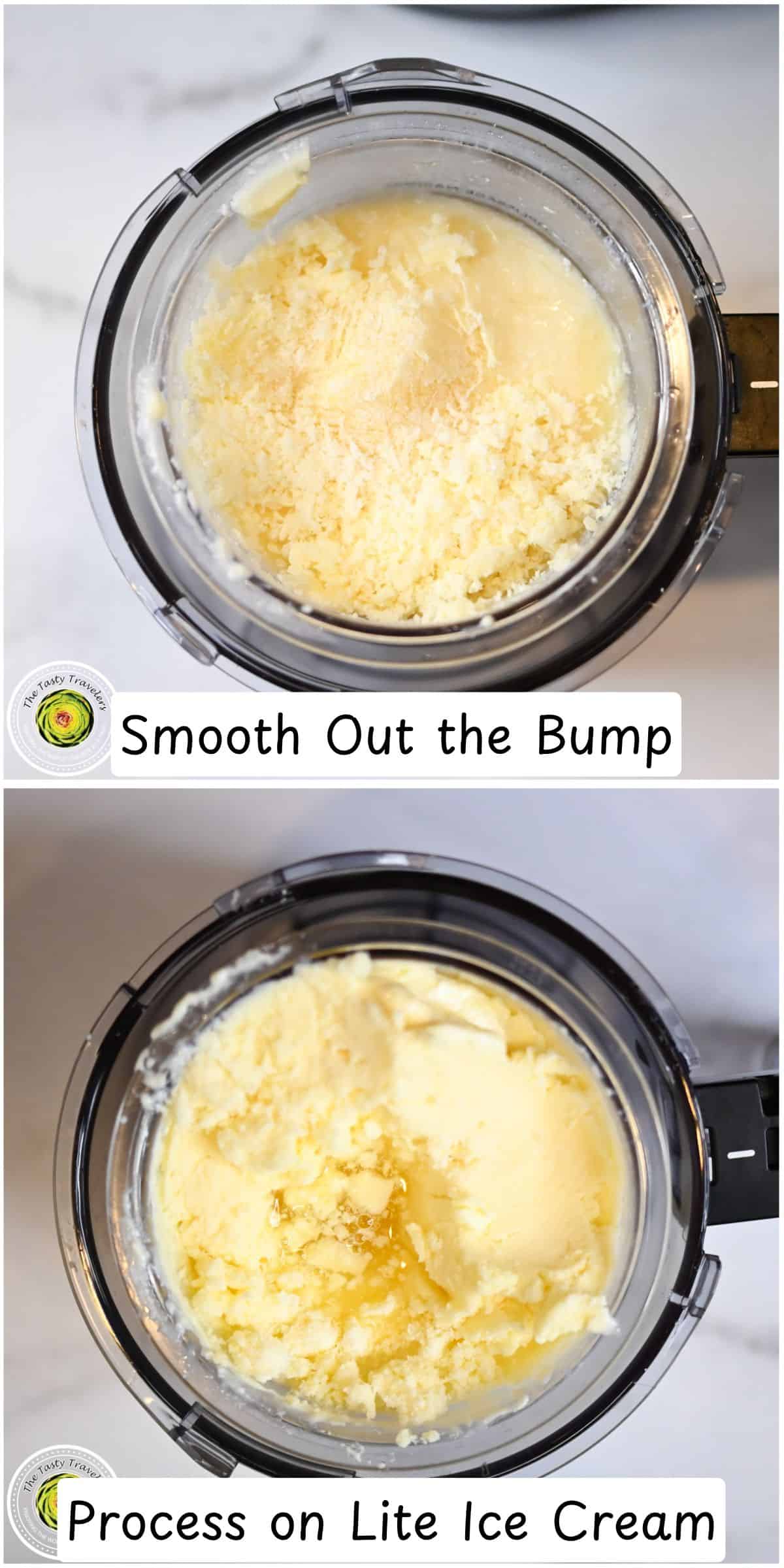Processing the Ninja Creami low calorie mango cheesecake ice cream on the lite ice cream setting