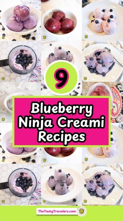 Delicious blueberry Ninja Creami recipes with vibrant purple hues and fresh berries.