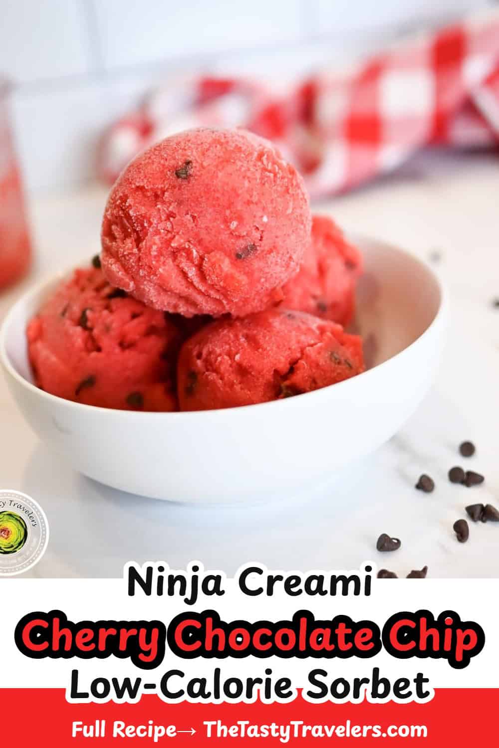 Ninja Creami Low Calorie Cherry Chocolate Chip Sorbet