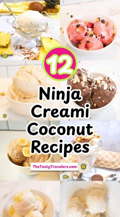 Delicious coconut ice cream recipes for Ninja Creami with various flavors and toppings.