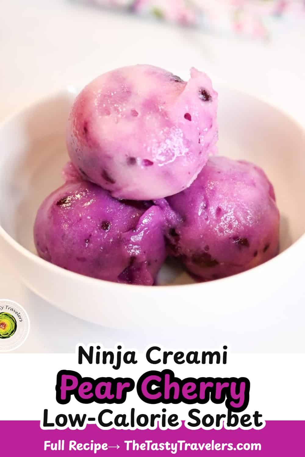 Ninja Creami Low Calorie Pear Cherry Sorbet