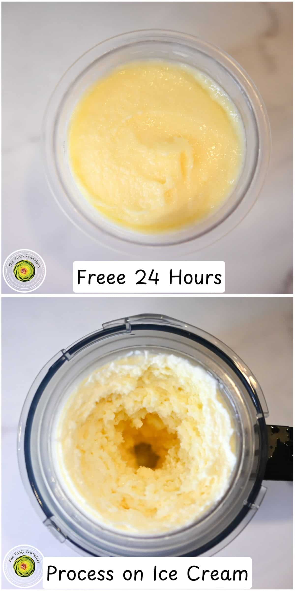 Processing Ninja Creami low calorie birthday cake ice cream in the Ninja Creami machine