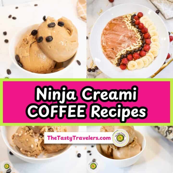 Delicious coffee-flavored ice cream and cake with fresh fruit toppings.